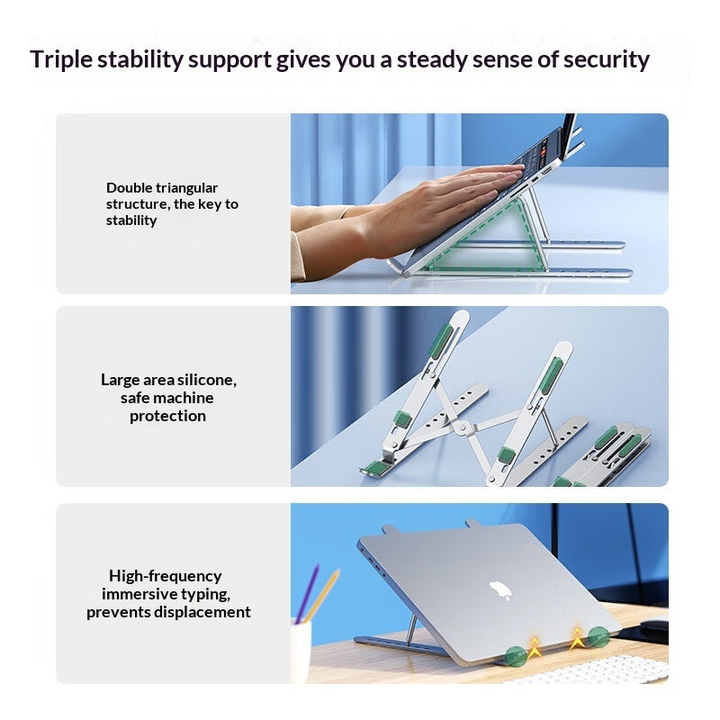 Adjustable Aluminum Laptop Stand with Cooling Fan — Foldable & Ergonomic