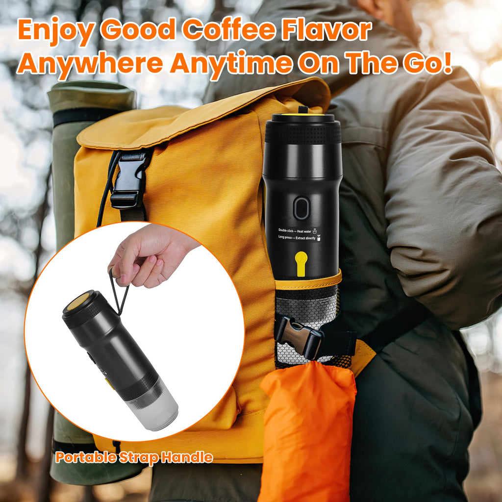 Portable Espresso Maker — Cordless Self-Heating Coffee Machine for Car & Travel