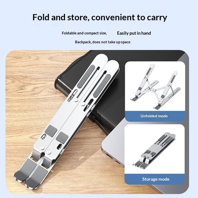 Adjustable Aluminum Laptop Stand with Cooling Fan — Foldable & Ergonomic