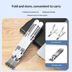 Adjustable Aluminum Laptop Stand with Cooling Fan — Foldable & Ergonomic